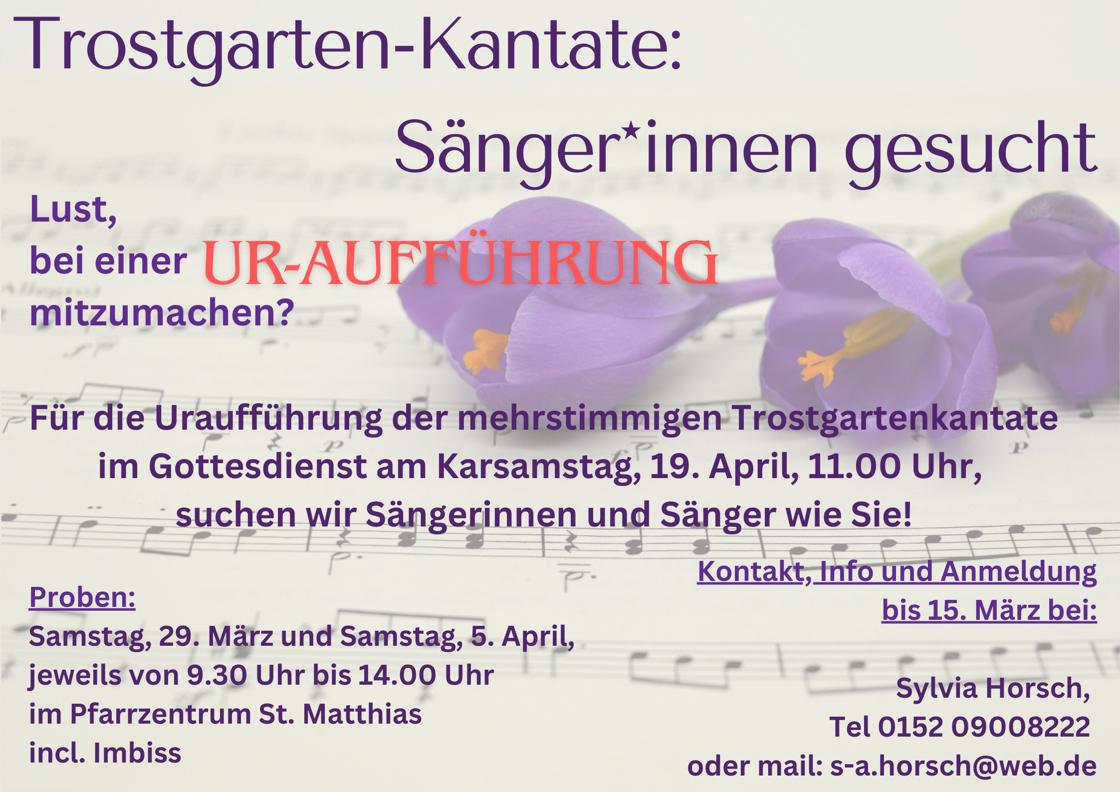 Plakat Sängerinnen gesucht